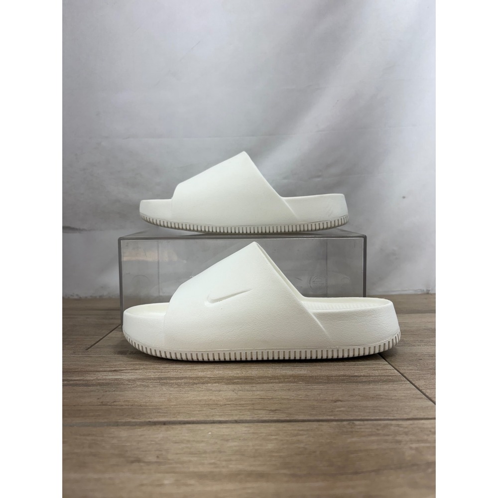 Nike Calm Slide Sail White Men 8 Women 9 Sandals DX4816-100 - Picture 2 of 9